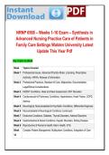 NRNP 6568 &ndash; Weeks 1-10 Exam &ndash; Synthesis in&NewLine;Advanced Nursing Practice Care of Patients in&NewLine;Family Care Settings Walden University Latest&NewLine;Update This Year Pdf&NewLine;