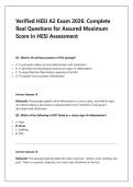 Verified HESI A2 Exam 2026&colon; Complete &NewLine;Real Questions for Assured Maximum &NewLine;Score in HESI Assessment