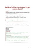 Med Surg Final Exam Questions and Correct Answers Updated&NewLine;