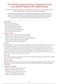 NU 155 Medical-Surgical Nursing I Comprehensive Exam&NewLine;Prep &vert; 2026&sol;2027 Edition &vert; 200 Verified Question 
