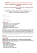 NUR265 Advanced Concepts in Medical-Surgical Nursing&NewLine;Exam 1 Prep Document &vert; 2026&sol;2027 Edition &vert; 200 Verified&NewLine;Questions