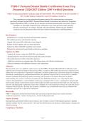 PMH-C Perinatal Mental Health Certification Exam Prep&NewLine;Document &vert; 2026&sol;2027 Edition &vert; 200 Verified Questions