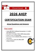 2026 AHIP&NewLine;CERTIFICATION EXAM&NewLine;Actual Questions and Answers