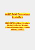 ANCC Adult-Gerontology Acute Care Nurse Practitioner &lpar;AGACNP&rpar; Exam Questions & Answers PDF &vert; Complete Board Practice Test &vert; Latest 2026&ndash;2027