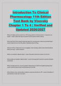 Introduction To Clinical&NewLine;Pharmacology 11th Edition&NewLine;Test Bank by Visovsky&NewLine;Chapter 1 To 4 &vert; Verified and&NewLine;Updated 2026&sol;2027