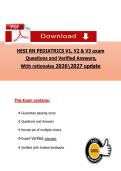 HESI RN PEDIATRICS V1&comma; V2 & V3 exam &NewLine;Questions and Verified Answers&comma;  &NewLine;With rationales 20262027 update