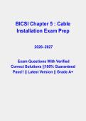 BICSI Chapter 5 Cable Installation Questions & Answers PDF &vert; Complete Certification Practice Test &vert; Latest 2026&ndash;2027