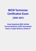 BICSI Technician Certification Exam Questions & Answers PDF &vert; Complete TECH Practice Test &vert; Latest 2026&ndash;2027