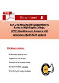 BSN 246 HESI Health Assessment V2 &NewLine;Exam &ndash;- Nightingale College&period; &NewLine;&lpar;PDF&rpar; Questions and Ansẉers with &NewLine;rationales 20262027 update 