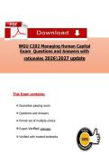 WGU C202 Managing Human Capital &NewLine;Exam  Questions and Ansẉers with &NewLine;rationales 20262027 update 