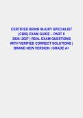 Certified Brain Injury Specialist &lpar;CBIS&rpar; Exam Questions & Answers PDF &vert; Part II Complete Practice Test &vert; Latest 2026&ndash;2027