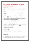 BSN 215 Pharm 1 Exam questions and answers&NewLine;Graded A&plus; latest update&NewLine;Question 1 of 3&NewLine;A physician orders 100 mg of a medication&period; Available are 50 mg tablets&period;&NewLine;In this case&comma; what is the value of Q as used in the formula method&quest;&NewLine;25 mg&NewLine;100 mg&NewLine;1 tablet&NewLine;2 