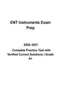 ENT Instruments Questions & Answers PDF &vert; Complete Otorhinolaryngology Surgical Instrument Practice Test &vert; Latest 2026&ndash;2027