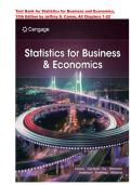 Test Bank for Statistics for Business and Economics&comma; 15th Edition by Jeffrey D&period; Camm &vert; ISBN-13 &rlm; &colon; &lrm; 978-0357715857 &vert; Chapter 1-22 &vert; All Chapers 