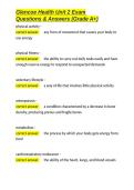 Glencoe Health Unit 2 Exam Questions & Answers &lpar;Grade A&plus;&rpar;&period;docx&NewLine;&NewLine;