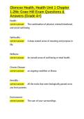 Glencoe Health&comma; Health Unit 1 Chapter 1-2Mc Graw Hill Exam Questions & Answers &lpar;Grade A&plus;&rpar;&period;docx&NewLine;&NewLine;