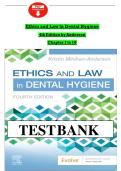 Test Bank For Ethics and Law in Dental Hygiene 4th Edition by Kristin Minihan-Anderson&vert;&vert;ISBN NO&colon;10&comma;0323761194&vert;&vert;ISBN NO&colon;13&comma;978-0323761192&vert;&vert;All Chapters&vert;&vert;Complete Guide A&plus;&NewLine;