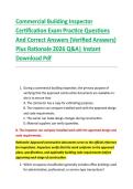 Commercial Building Inspector &NewLine;Certification Exam Practice Questions &NewLine;And Correct Answers &lpar;Verified Answers&rpar; &NewLine;Plus Rationale 2026 Q&A&vert; Instant &NewLine;Download Pdf  