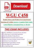 WGU C458 Health&comma; Fitness&comma; and Wellness OA Exam Practice Questions & Verified Answers &vert; Complete Study Guide &vert; Latest Objective Assessment Prep &vert; A&plus; Review