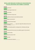 RENAL AND UROLOGIC PATHOLOGY EXAM UPDATED&NewLine;ACTUAL QUESTIONS AND CORRECT ANSWERS