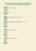 RENAL AND UROLOGIC PATHOLOGY EXAM UPDATED&NewLine;ACTUAL QUESTIONS AND CORRECT ANSWERS