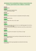 REPRODUCTIVE PATHOPHYS FEMALE EXAM UPDATED&NewLine;ACTUAL QUESTIONS AND CORRECT ANSWERS