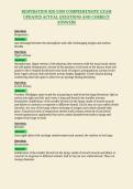 RESPIRATION BIO E109 COMPREHENSIVE EXAM&NewLine;UPDATED ACTUAL QUESTIONS AND CORRECT&NewLine;ANSWERS