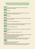 RESPIRATORY CARE SCIENCE 4 EXAM UPDATED&NewLine;ACTUAL QUESTIONS AND CORRECT ANSWERS