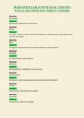 RESPIRATORY CARE SCIENCE EXAM 1 UPDATED&NewLine;ACTUAL QUESTIONS AND CORRECT ANSWERS