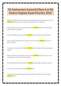 VA Contractors General &lpar;Class A or B&rpar;&NewLine;Naslca Virginia Exam Practice 2026