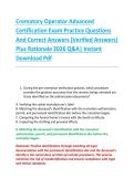 Crematory Operator Advanced &NewLine;Certification Exam Practice Questions &NewLine;And Correct Answers &lpar;Verified Answers&rpar; &NewLine;Plus Rationale 2026 Q&A&vert; Instant &NewLine;Download Pdf