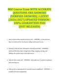 MSF Course Exam WITH ACCURATE QUESTIONS AND ANSWERS &lpar;VERIFIED ANSWERS&rpar; &vert; LATEST &lpar;2026&sol;2027&rpar; UPDATED VERSION &vert; 100&percnt; GUARANTEED PASS &lbrace;JUST RELEASED&rcub;