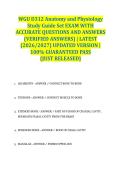 WGU D312 Anatomy and Physiology Study Guide Set EXAM WITH ACCURATE QUESTIONS AND ANSWERS &lpar;VERIFIED ANSWERS&rpar; &vert; LATEST &lpar;2026&sol;2027&rpar; UPDATED VERSION &vert; 100&percnt; GUARANTEED PASS &lbrace;JUST RELEASED&rcub;