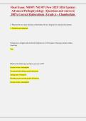 Final Exam&colon; NR507&sol; NR 507 &lpar;New 2025&sol; 2026 Update&rpar; &NewLine;Advanced Pathophysiology &vert; Questions and Answers&vert; &NewLine;100&percnt; Correct Elaborations &vert; Grade A &ndash; Chamberlain 
