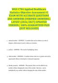 WGU C784 Applied Healthcare Statistics Objective Assessment &num;1 EXAM WITH ACCURATE QUESTIONS AND ANSWERS &lpar;VERIFIED ANSWERS&rpar; &vert; LATEST &lpar;2026&sol;2027&rpar; UPDATED VERSION &vert; 100&percnt; GUARANTEED PASS &lbrace;JUST RELEASED&rcub;