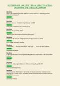 SLCC BIOLOGY 1090 UNIT 1 EXAM UPDATED ACTUAL&NewLine;QUESTIONS AND CORRECT ANSWERS