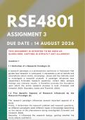 RSE4801 Assignment 3 &lbrace;COMPLETE ANSWERS&rcub; Due Date 14 August 2026