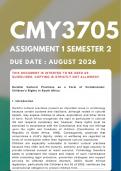 CMY3705 Assignment 1 &lbrace;COMPLETE ANSWERS&rcub; Semester 2 &lpar;Due Date August 2026&rpar;
