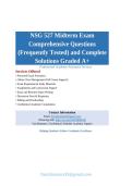 NSG 527 Midterm Exam Comprehensive Questions &lpar;Frequently Tested&rpar; and Complete Solutions Graded A&plus;