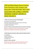 CDN Certified Dialysis Nurse Practice &NewLine;Exam Questions with Answers and &NewLine;Rationales EXAM REVIEWS 2025-2026 &NewLine;QUESTIONS AND CORRECT VERIFIED &NewLine;ANSWERS&sol; ALREADY GRADED A&plus; &NewLine;&lpar;MOST RECENT&excl;&excl;&rpar; 