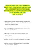 North Carolina Pest Certification Exam &lpar;set 1&rpar; Exam WITH ACCURATE QUESTIONS AND ANSWERS &lpar;VERIFIED ANSWERS&rpar; &vert; LATEST &lpar;2026&sol;2027&rpar; UPDATED VERSION &vert; 100&percnt; GUARANTEED PASS &lbrace;JUST RELEASED&rcub;