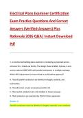 Electrical Plans Examiner Certification &NewLine;Exam Practice Questions And Correct &NewLine;Answers &lpar;Verified Answers&rpar; Plus &NewLine;Rationale 2026 Q&A&vert; Instant Download &NewLine;Pdf  
