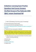 Embalmer Licensing Exam Practice &NewLine;Questions And Correct Answers &NewLine;&lpar;Verified Answers&rpar; Plus Rationale 2026 &NewLine;Q&A&vert; Instant Download Pdf 