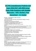 ATI PN Comprehensive Predictor Exit Exam 2026&sol;2027 with NGN Actual Exam-Style Questions with Detailed Rationales &vert; 100&percnt; Verified &vert; Pass Guaranteed &ndash; A&plus; Graded