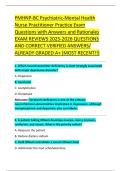 PMHNP-BC Psychiatric-Mental Health &NewLine;Nurse Practitioner Practice Exam &NewLine;Questions with Answers and Rationales &NewLine;EXAM REVIEWS 2025-2026 QUESTIONS &NewLine;AND CORRECT VERIFIED ANSWERS&sol; &NewLine;ALREADY GRADED A&plus; &lpar;MOST RECENT&excl;&excl;&rpar;