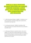 NFHS Soccer Rules EXAM WITH ACCURATE QUESTIONS AND ANSWERS &lpar;VERIFIED ANSWERS&rpar; &vert; LATEST &lpar;2026&sol;2027&rpar; UPDATED VERSION &vert; 100&percnt; GUARANTEED PASS &lbrace;JUST RELEASED&rcub;