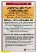 Medication Aide State Exam Review 2026 &vert; Verified Q&A &vert; Graded A&plus;