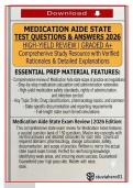 Medication Aide State Test Questions & Answers 2026 &vert; High-Yield Review &vert; Graded A&plus;