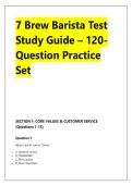 7 Brew Barista Test &NewLine;Study Guide &ndash; 120&NewLine;Question Practice &NewLine;Set