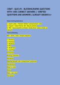 CIEMT - QUIZ &num;5 - BLEEDING&sol;BURNS QUESTIONS WITH 100&percnt; CORRECT ANSWERS &vert; VERIFIED QUESTIONS AND ANSWERS&vert; ALREADY GRADED A&plus;